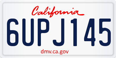 CA license plate 6UPJ145