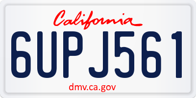 CA license plate 6UPJ561