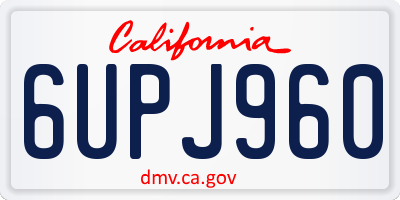 CA license plate 6UPJ960