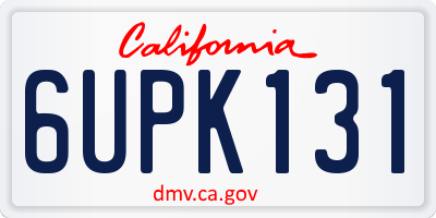 CA license plate 6UPK131