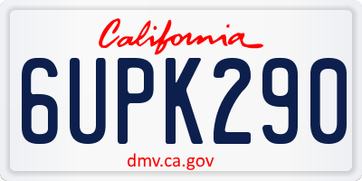 CA license plate 6UPK290