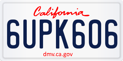 CA license plate 6UPK606