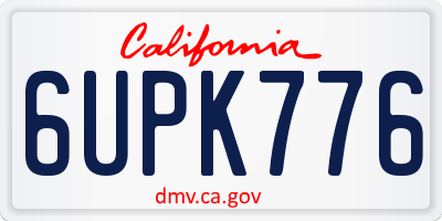 CA license plate 6UPK776