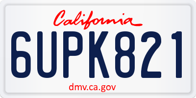 CA license plate 6UPK821