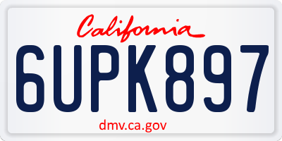 CA license plate 6UPK897