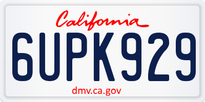CA license plate 6UPK929