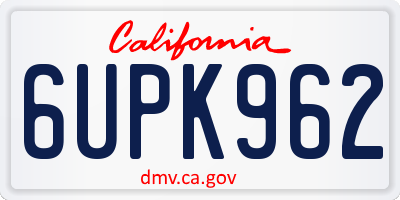 CA license plate 6UPK962