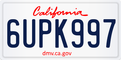 CA license plate 6UPK997