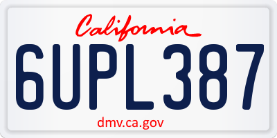 CA license plate 6UPL387