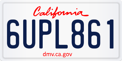 CA license plate 6UPL861