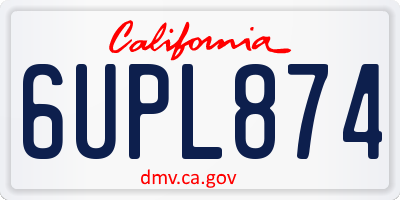 CA license plate 6UPL874