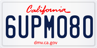 CA license plate 6UPM080
