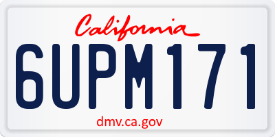 CA license plate 6UPM171