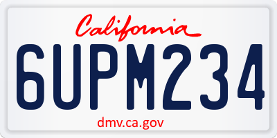 CA license plate 6UPM234