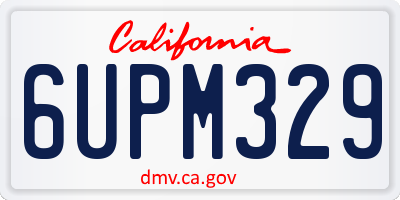 CA license plate 6UPM329