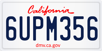 CA license plate 6UPM356
