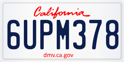 CA license plate 6UPM378