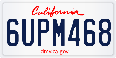 CA license plate 6UPM468