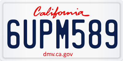 CA license plate 6UPM589
