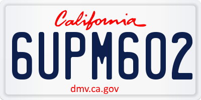 CA license plate 6UPM602