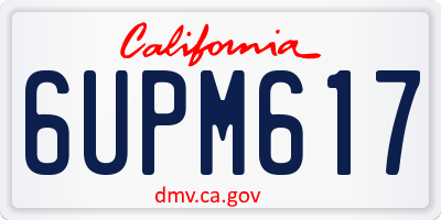 CA license plate 6UPM617