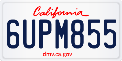 CA license plate 6UPM855