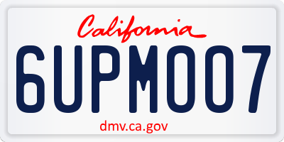 CA license plate 6UPMOO7