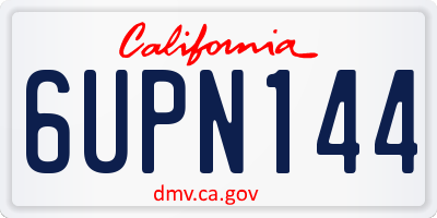 CA license plate 6UPN144