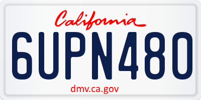 CA license plate 6UPN480
