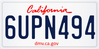 CA license plate 6UPN494