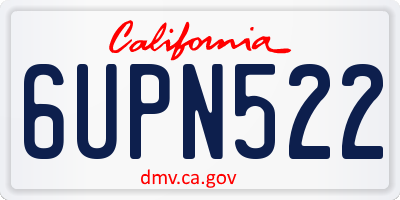 CA license plate 6UPN522