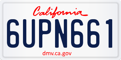 CA license plate 6UPN661