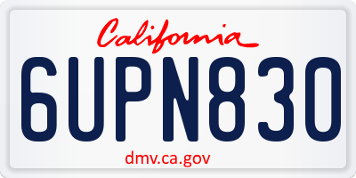 CA license plate 6UPN830