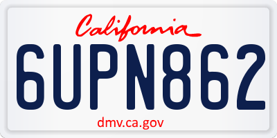 CA license plate 6UPN862
