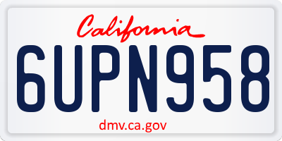 CA license plate 6UPN958