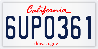 CA license plate 6UPO361