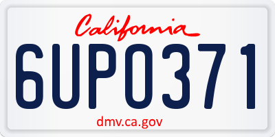 CA license plate 6UPO371