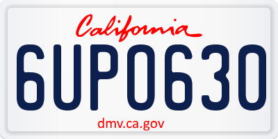 CA license plate 6UPO630