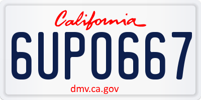 CA license plate 6UPO667