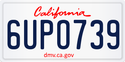 CA license plate 6UPO739