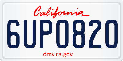 CA license plate 6UPO820