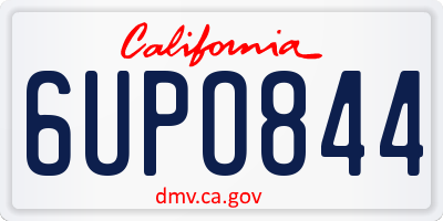 CA license plate 6UPO844