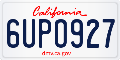 CA license plate 6UPO927