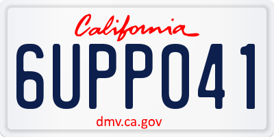 CA license plate 6UPP041