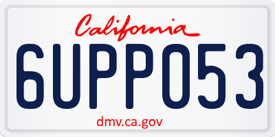 CA license plate 6UPP053