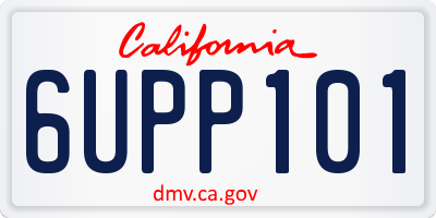 CA license plate 6UPP101