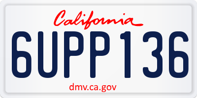 CA license plate 6UPP136