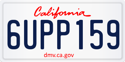CA license plate 6UPP159