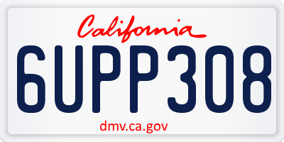 CA license plate 6UPP308