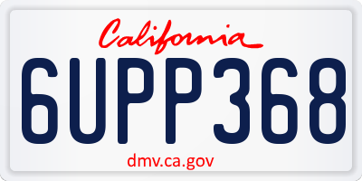 CA license plate 6UPP368